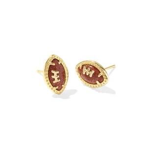 NEW KENDRA SCOTT women's football stud earrings in gold